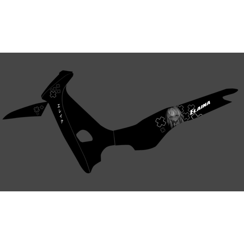 STRIPING STICKER TRANSPARAN SUPRA X LAMA 100 DESIGN ANIME ELAINA CUSTOM