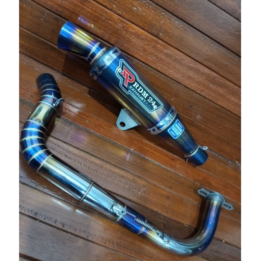 knalpot RDM 24 racing  full stnlis blu mon all matic mio baet spin  vario pcx nmax Aerox