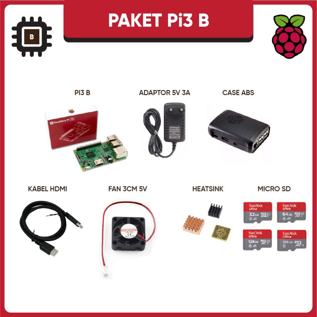 Raspbery Pi3 Model B Paket