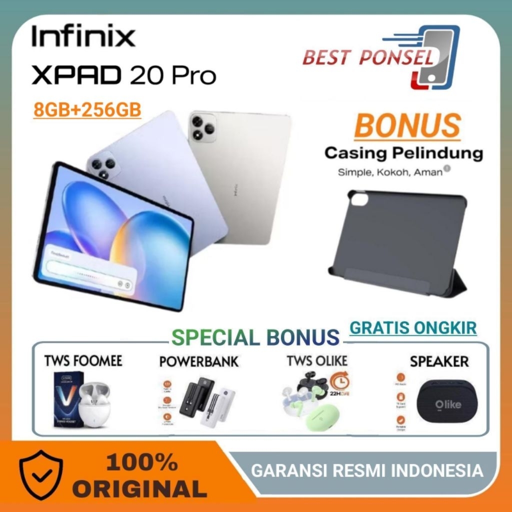Infinix xpad 20pro 8/256GB Battery 8000mAh MediaTek Helio G100 Ultimate Display 12" 2k 90Hz