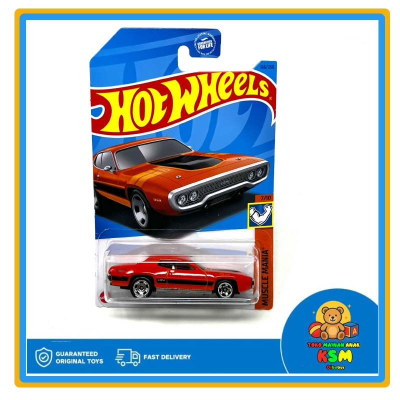 Hot Wheels 71 Plymouth GTX 440 HW Muscle Original – Diecast 1:64 Mobil Koleksi Muscle Car Klasik