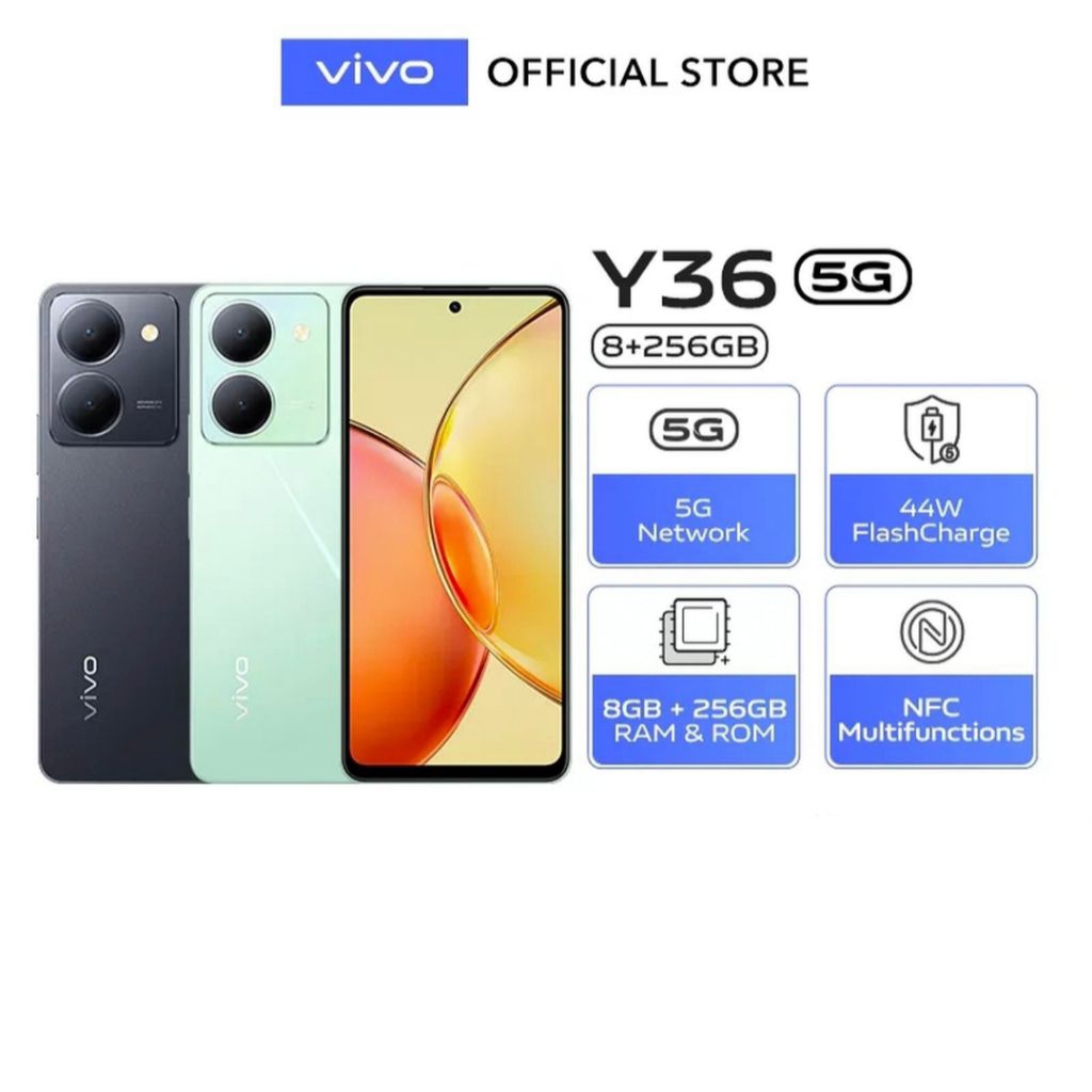 HP VIVO Y36 5G 8/256 GB VIVO Y36 5G RAM 8GB ROM 256GB GARANSI RESMI