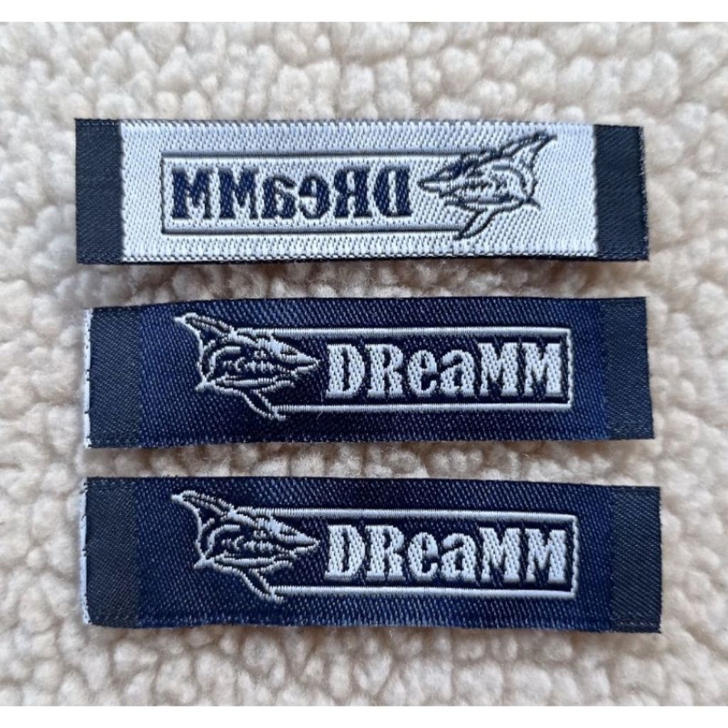 label hijab Free desain /1,2x5 label woven bordir custom/woven damask label baju label pundak label 