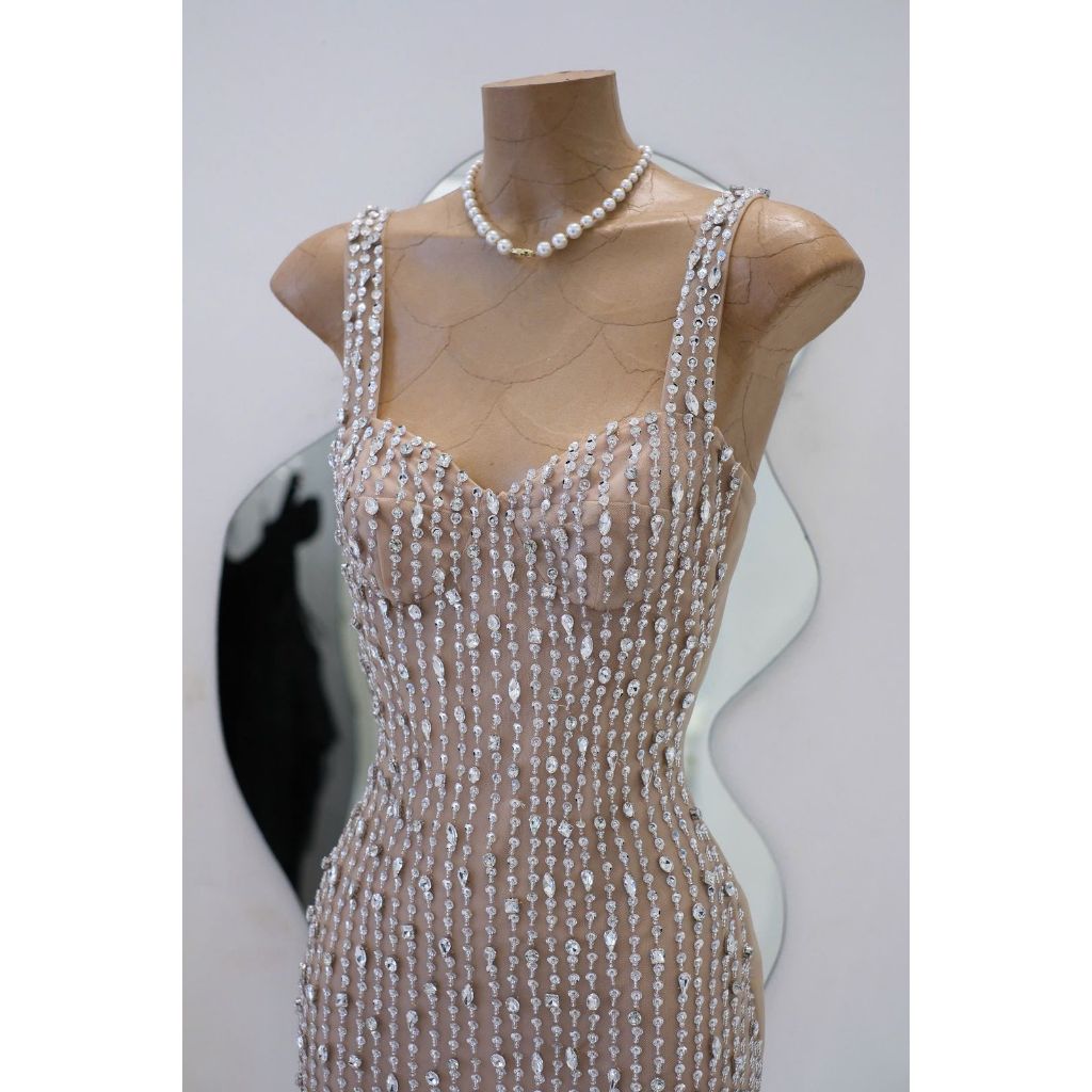 ‼️WITHEURSTYLE‼️MINI DRESS HIGH QUALITY VIETNAM TANPA LENGAN SEXY HOT GLAMOUR MEWAH ELEGANT CLASSY F