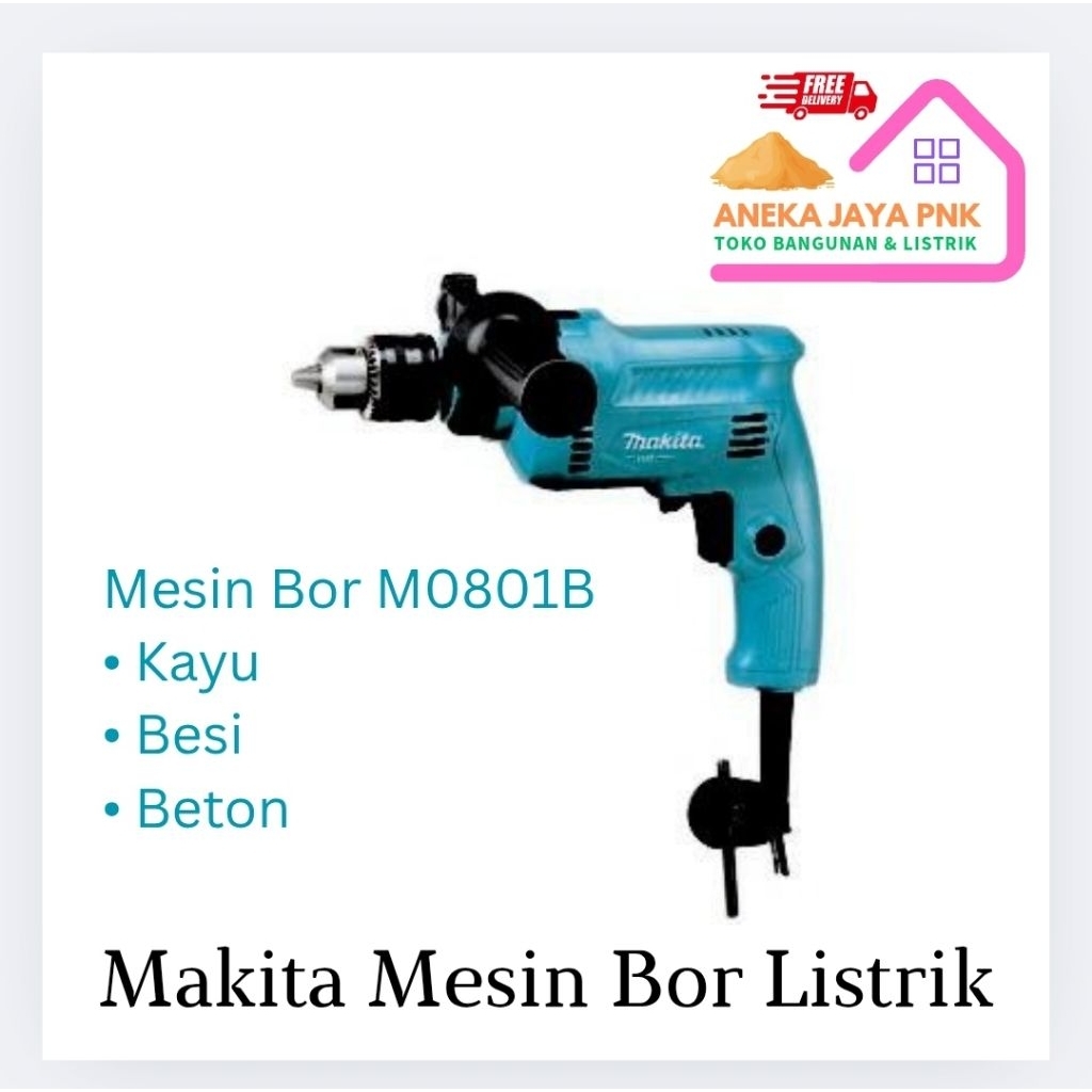 Makita Mesin Bor Besi , Kayu & Beton
