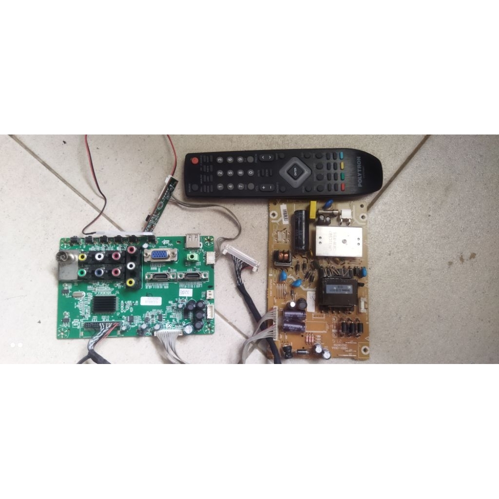 Mesin tv led polytron pld24d810 Normal + remot original