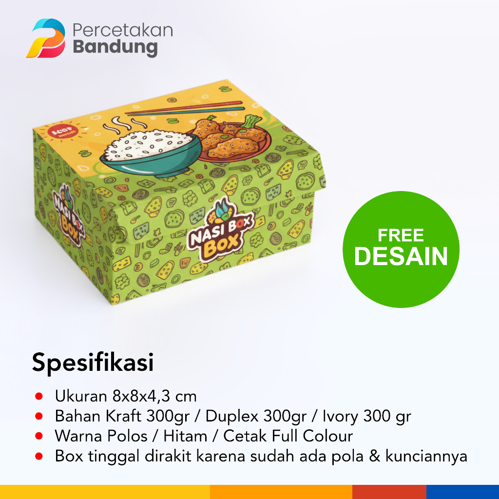Box Custom Cetak Uk 8x8x4.3 cm | Bahan Kraft/Duplex/Ivory 300gr | Custom Box Kemasan Free Desain