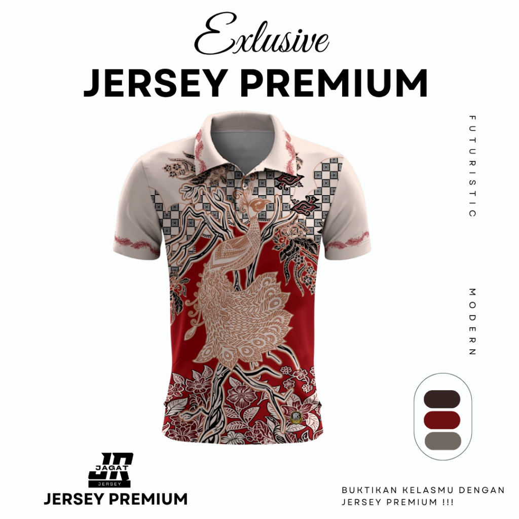 BAJU BATIK PREMIUM KERAH POLO FULL PRINTING