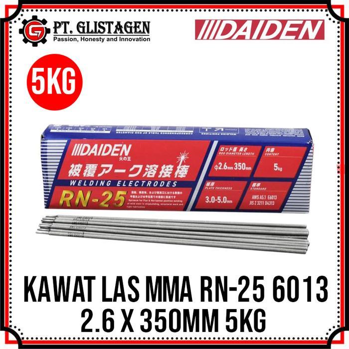 Daiden Kawat Las Elektroda 2,6MM X 350MM 5 KG AWS E6013 Welding Electrodes RN-25 Kawat Las Listrik M