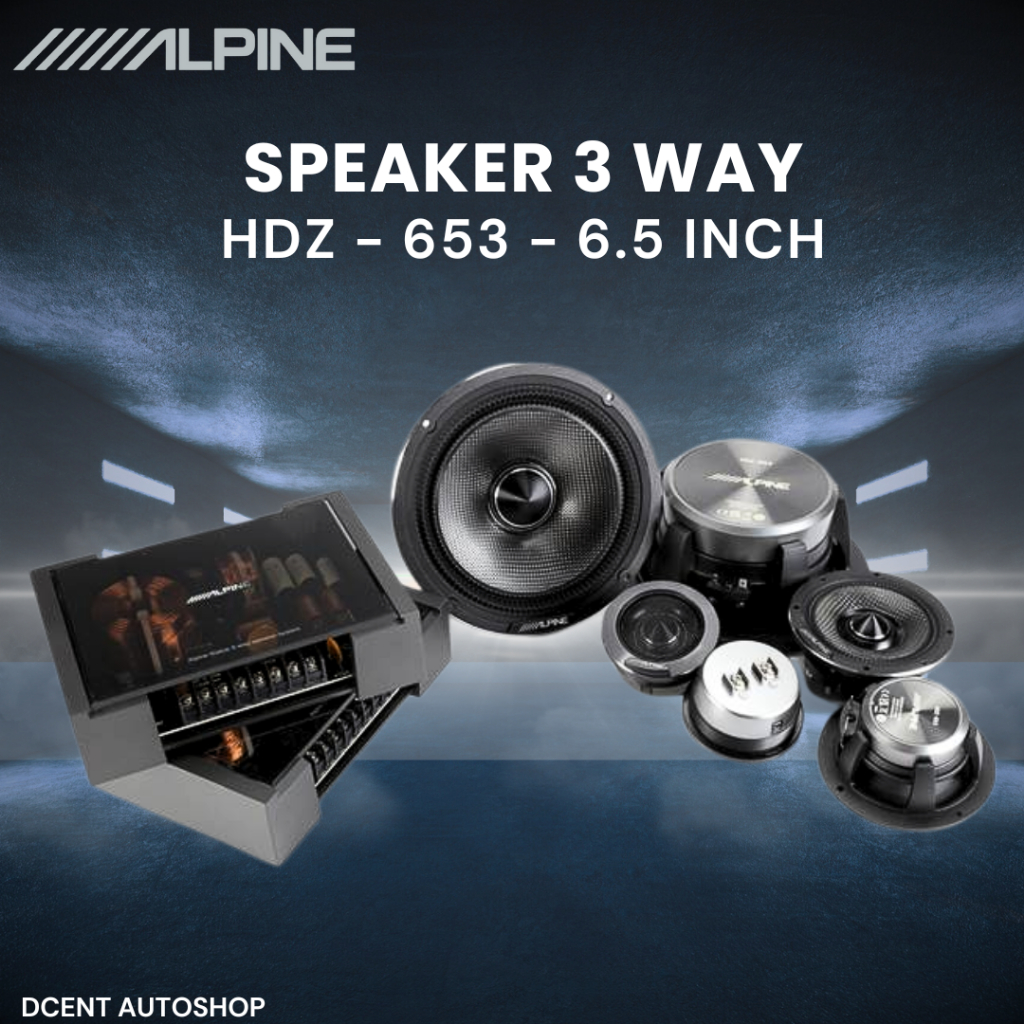 Speaker 3 Way Mobil - Alpine HDZ-653 - 6.5 Inch - Speaker Component Audio Mobil - Plug N Play - 100%