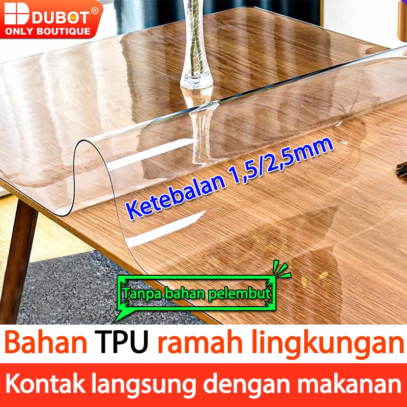 DUBOT Ketebalan 1,5/2,5mm Plastik Mika Bening METERAN Taplak Meja Bening Meteran