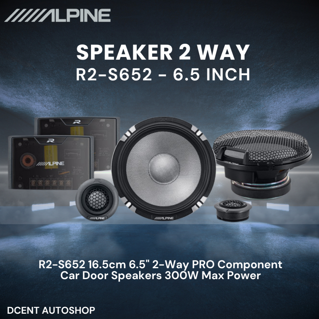 Speaker Komponen Mobil - Alpine R2-S652 - 6.5 Inch - 2-Way Speaker Audio Mobil - Plug N Play - 100% 