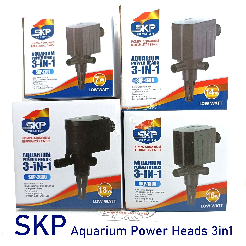 SKP PREMIUM aquarium power head 3 in 1 SKP 1200 7w 1600 14w 1800 16w 2600 18w pompa air celup filter