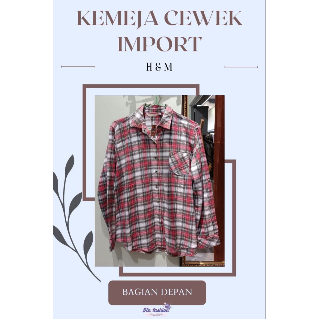KEMEJA KOTAK-KOTAK CEWEK LENGAN PANJANG