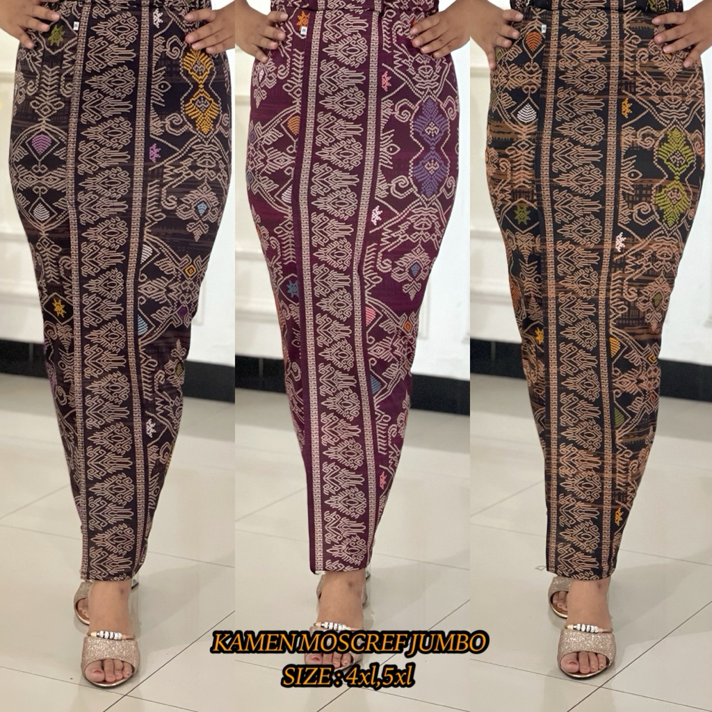 Kamen jadi moscref motif songket/bawahan kebaya tradisional/rok jadi jumbo 4XL & 5XL/kamen songket
