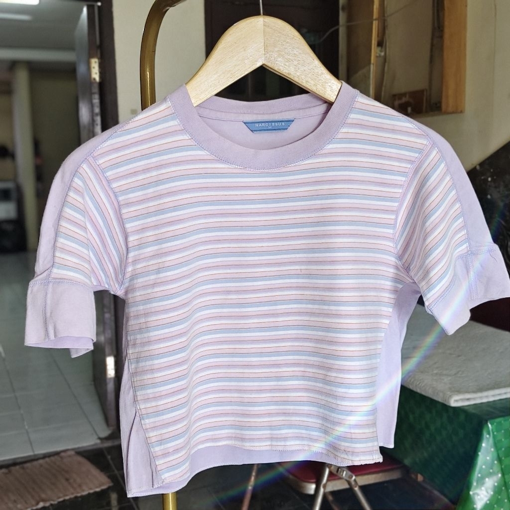 crop top wanita lilac ungu narcissus