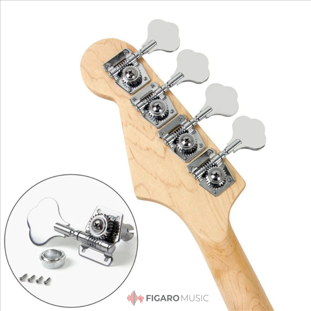 Dryer Fender Jazz Bass Guitar Silver SET - 4Pcs Guitar Tuning Pegs Electric Bass Tuner Peg Guitar Op