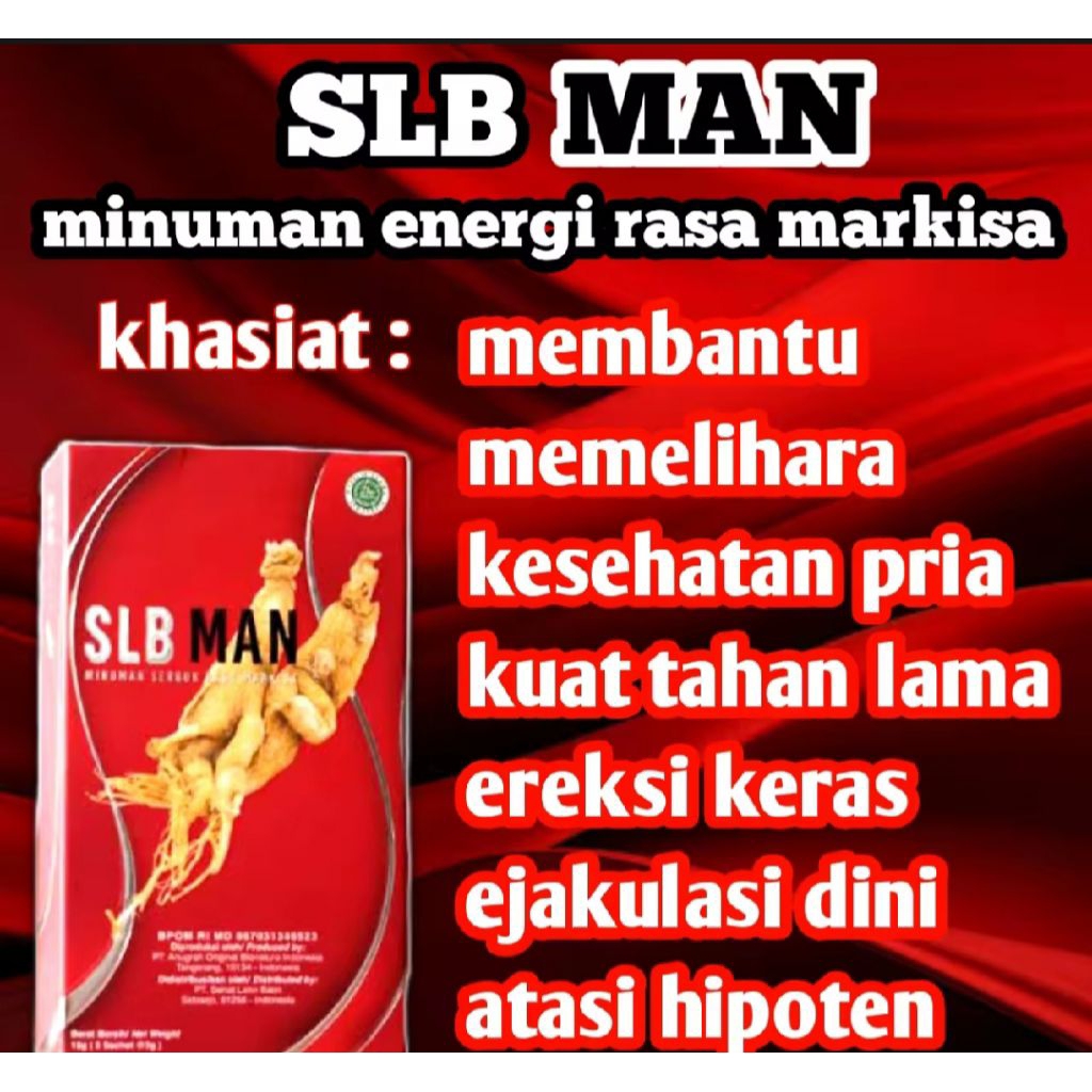 SLB Man Ginseng Asli Original BPOM Suplemen Minuman Energi untuk Pria 1 Box isi 10 Sachet