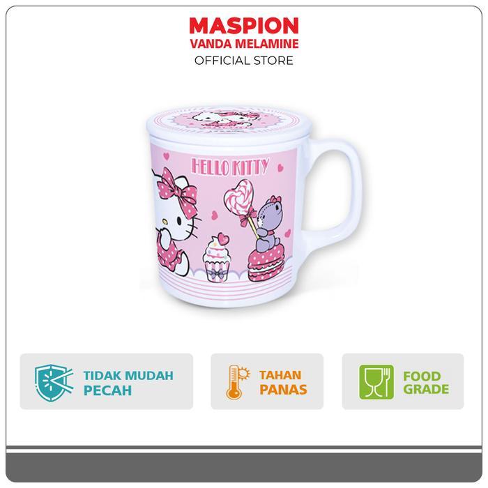 Maspion Vanda Melamin Mug 3.5 Inch + Tutup Hello Kitty - CAKE