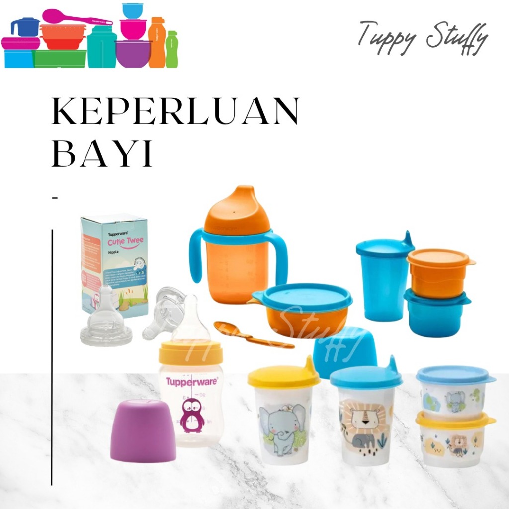 Tupperware Twinkle TupBaby Meal set-Mix ColourIPerlengkapan makan bayi tutup kedap/Tempat makan bayi
