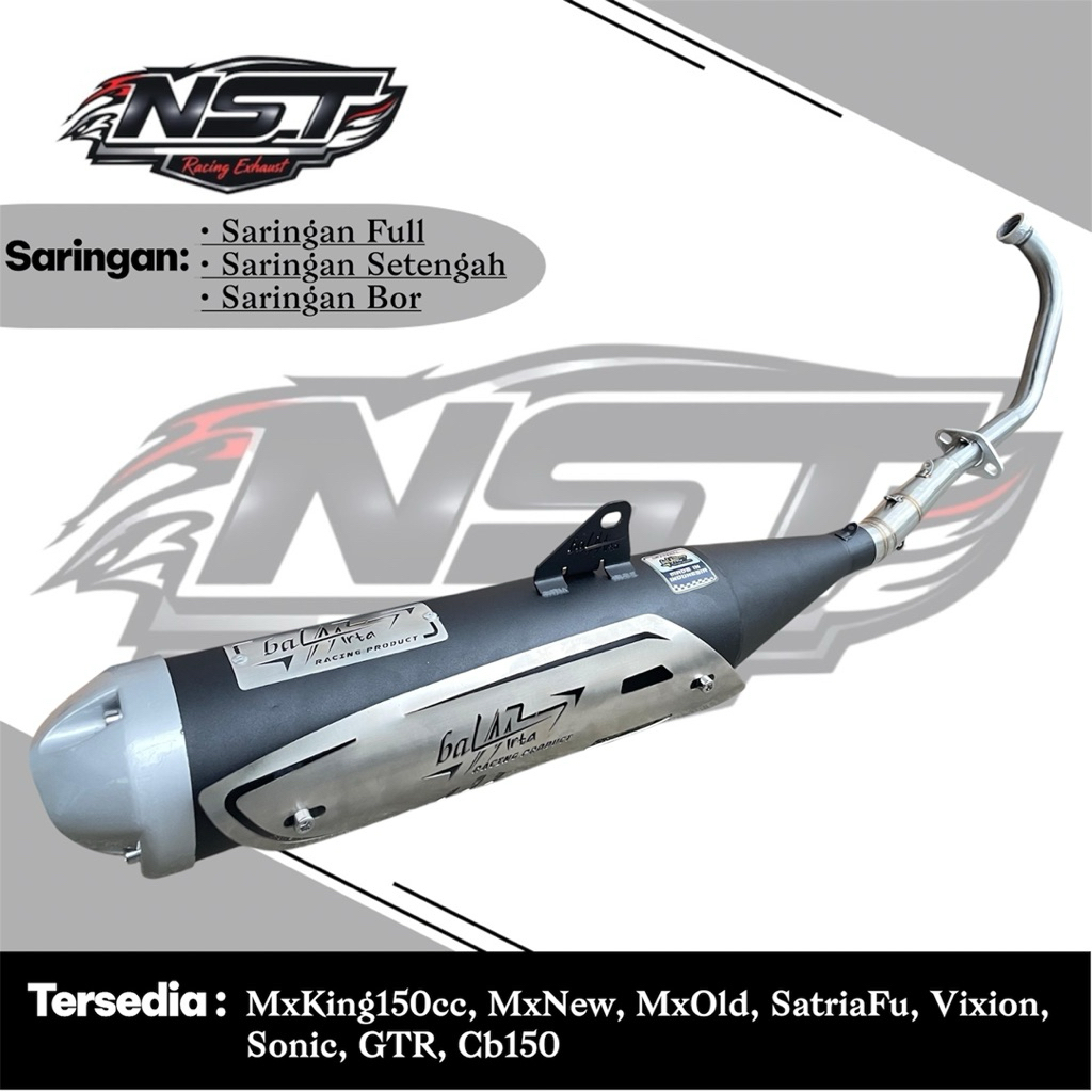 Knalpot Standar Racing Bas Adem Original Balaarta Racing Untuk MxNew/MxOld/MxKing/Vixion/Satria