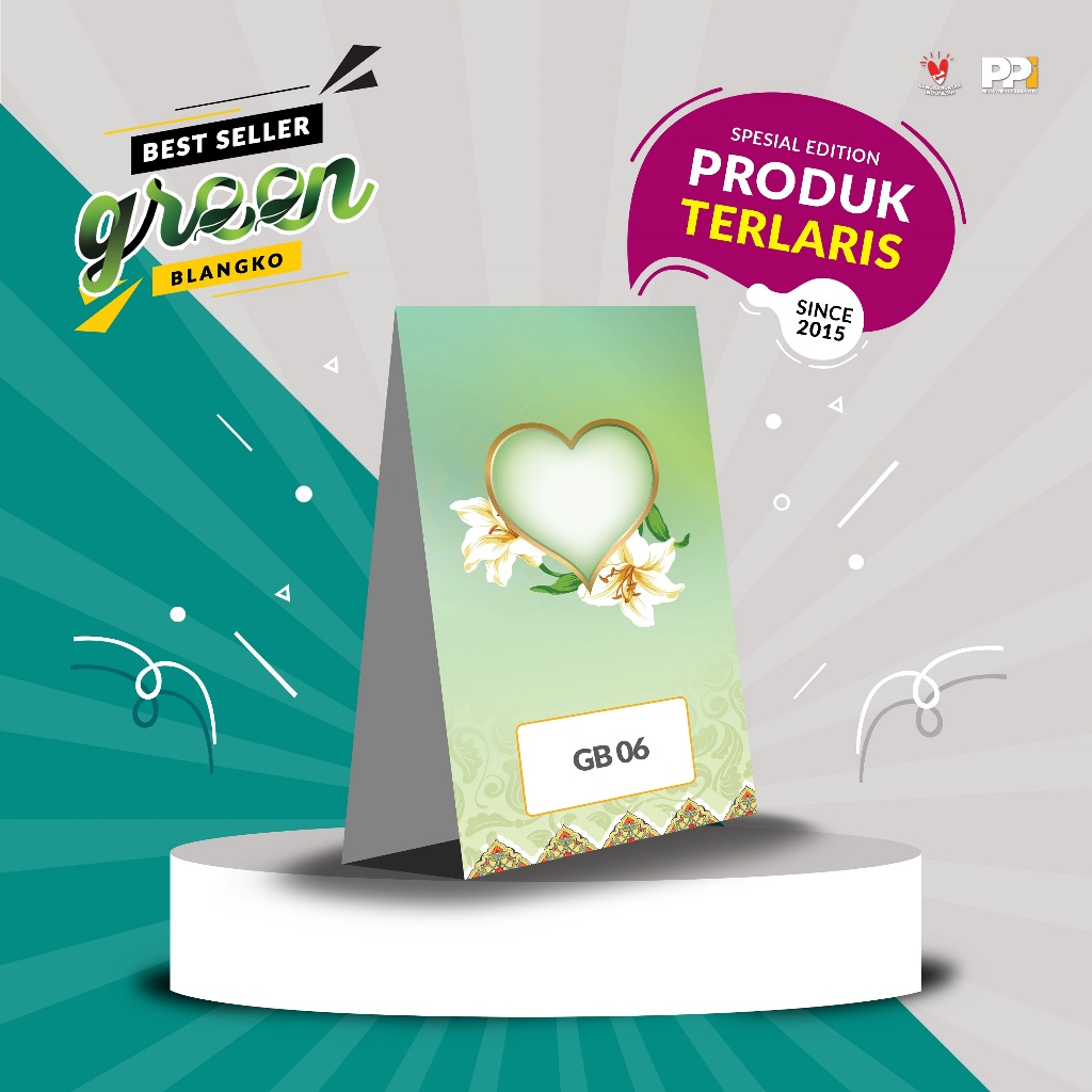 Undangan Pernikahan Murah / GREEN BLANGKO (GB) 06 / Gratis Plastik OPP / Blangko Undangan Kosongan