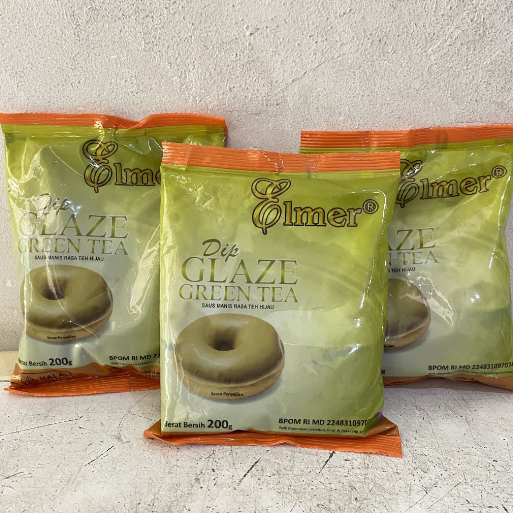 Elmer dip glaze GREEN TEA 200 gram | glaze donat | glaze elmer