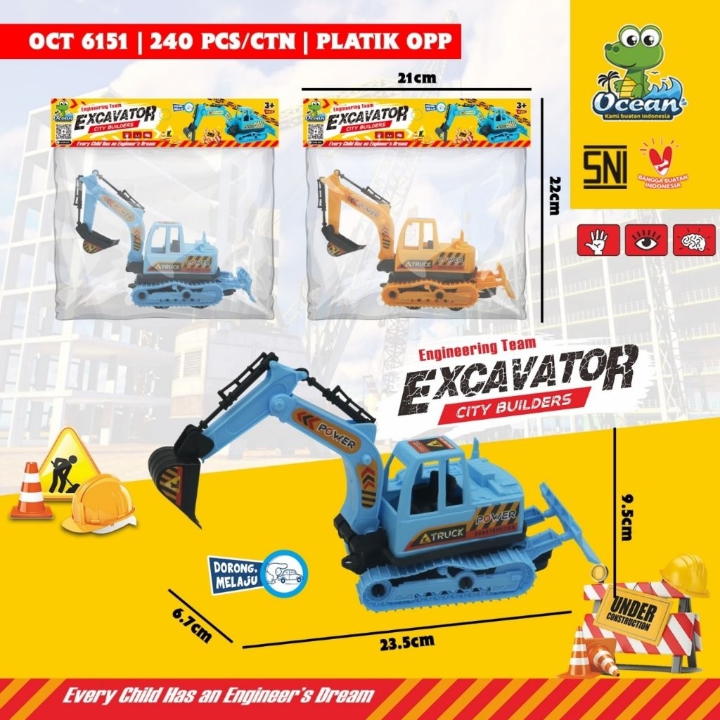 EXCAVATOR BEGO MAINAN ANAK EDUKASI