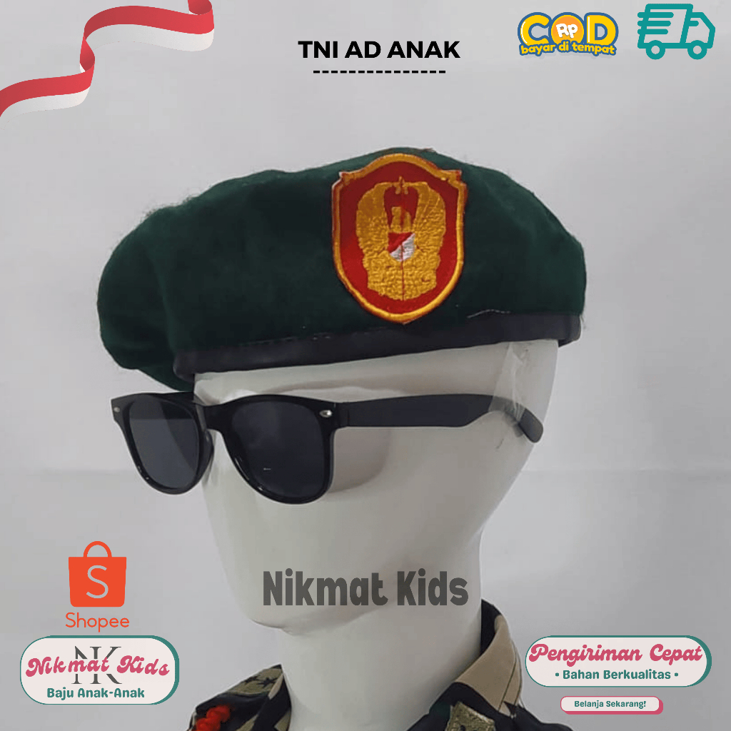 Baret hijau tni ad anak logo baret kopassus anak merah baret biru tni au anak topi