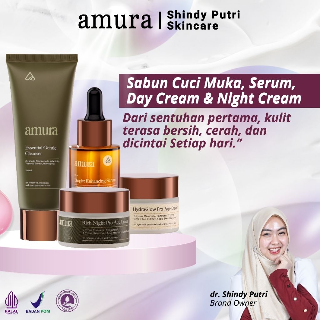Amura Skincare (Facial Wash / Serum / Day / Night Cream) – Kulit Bersih, Halus dan Cerah
