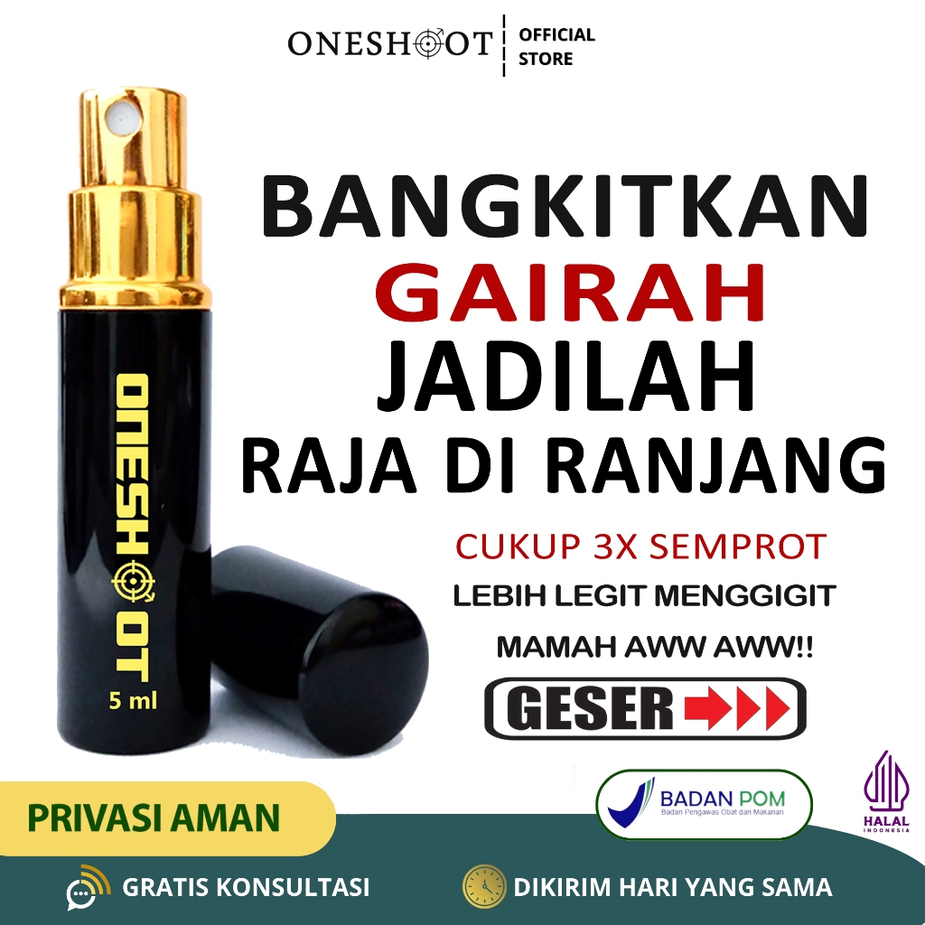 Oneshoot Spray obat kuat tahan lama di ranjang pria, anti ejakulasi dini oles pria tanpa dicuci, oba