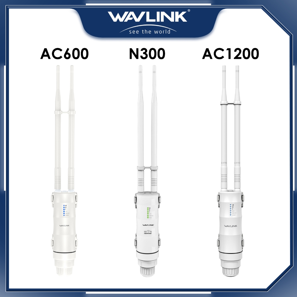WAVLINK AC600/N300/AC1200 Antena Berdaya Tinggi untuk Titik Akses Luar Ruangan sebagai Perpanjangan 