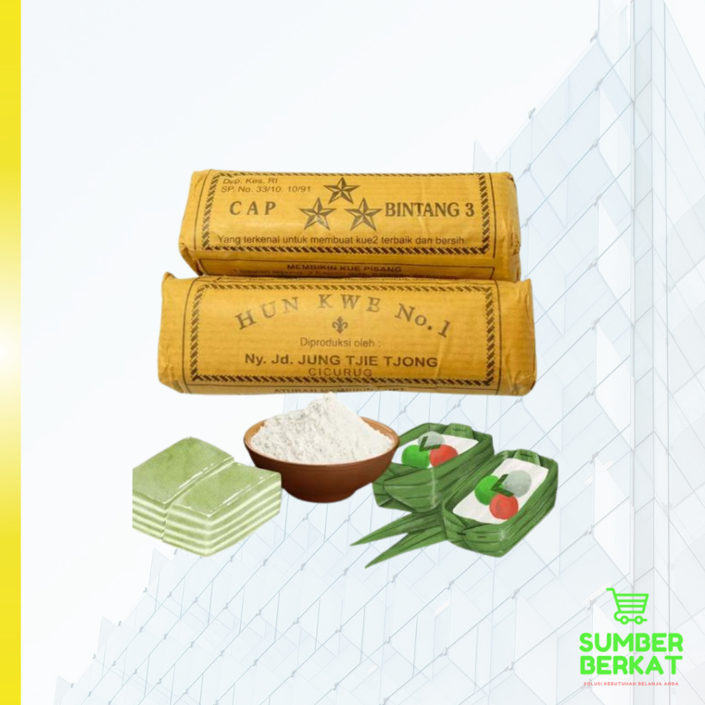 1 BAL Tepung Hunkwe Cap Bintang 3 Kemasan 90gr Isi 50