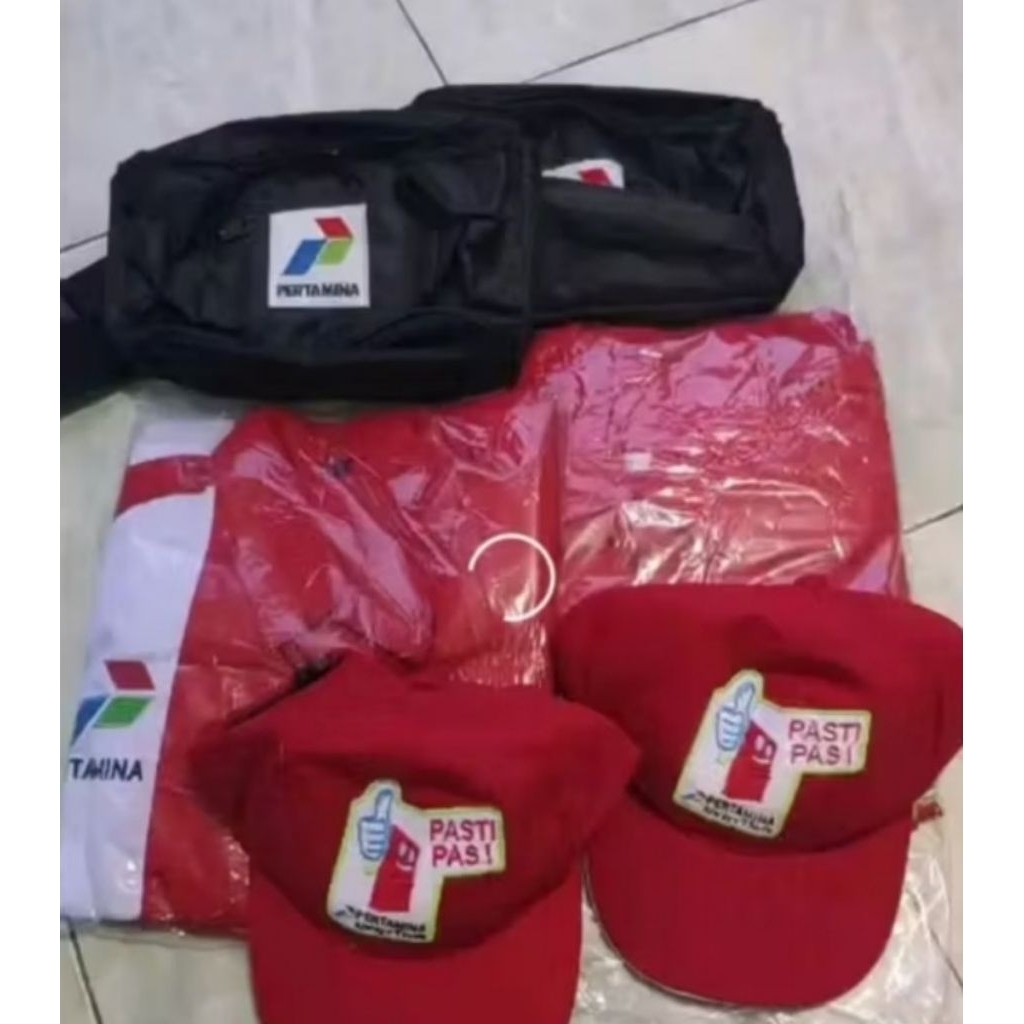 Seragam Spbu Operator Pasti Pas TAS Spbu Pertamina Topi Pertamina