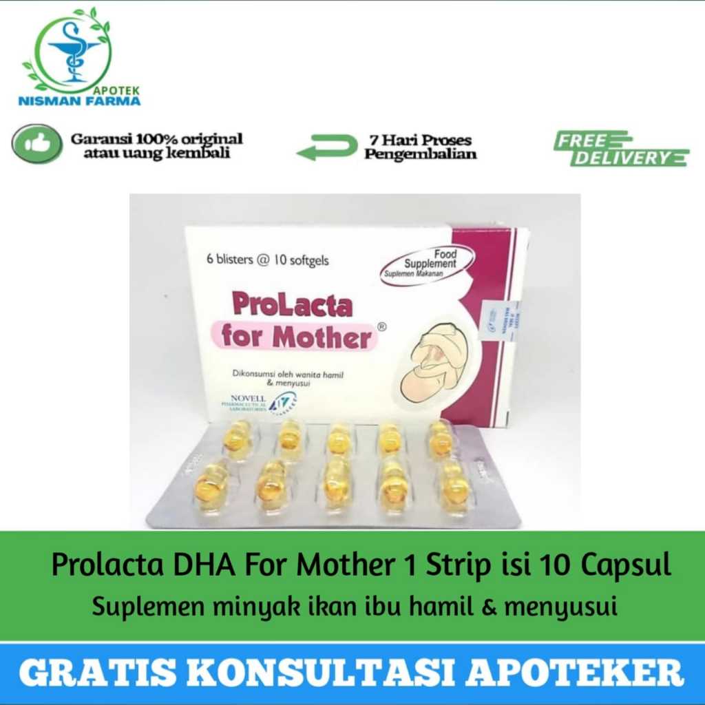 PROLACTA DHA FOR MOTHER 1 STRIP ISI 10 KAPSUL/ SUPLEMENT MINYAK IKAN IBU HAMIL & MENYUSUI