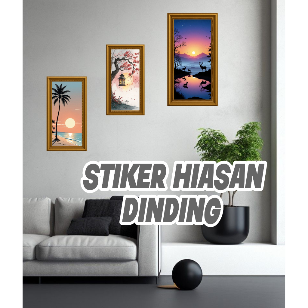 Stiker Wallpaper Dinding Ruang Tamu Estetik /Stiker Walpaper Dinding Sunset/Stiker Wallpaper Dinding