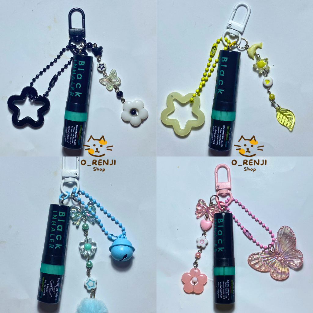 [Ready Stock] Jompo Keychain - Peppermint Black Inhaler - Lisa Inhaler Thailand - Bag Charm