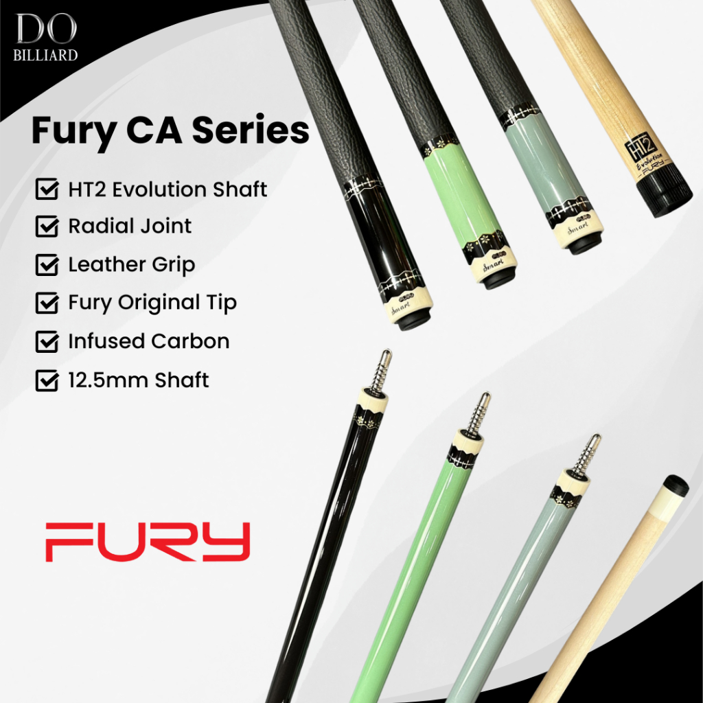 (PREMIER) Stick Billiard FURY CA SERIES Low Deflection Infused Carbon Shaft / Stick Fury CA Series O