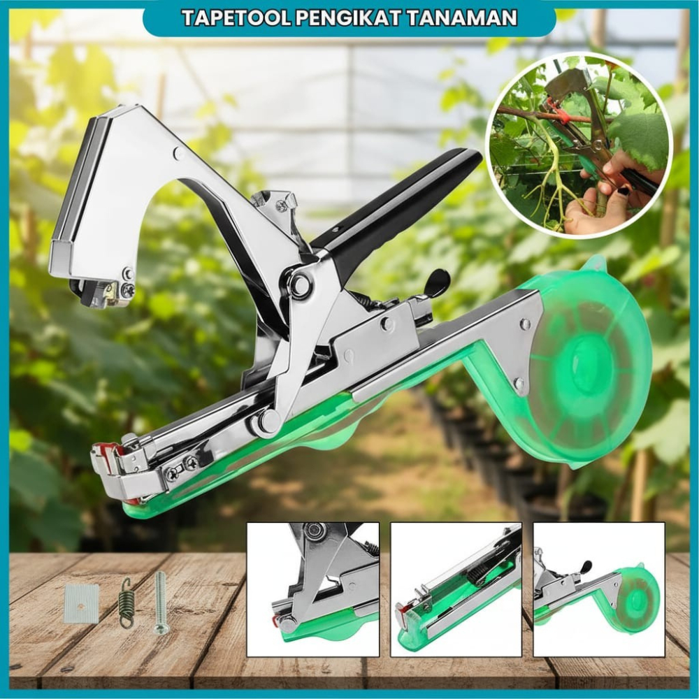 Tapetool Alat Pengikat Tanaman Otomatis Praktis untuk Anggur, Tomat, Sayuran