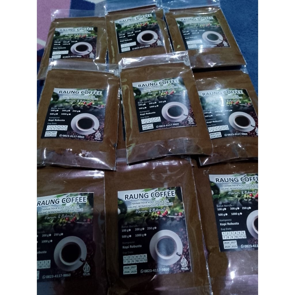 Bubuk kopi osda asli kawah Ijen Bondowoso .