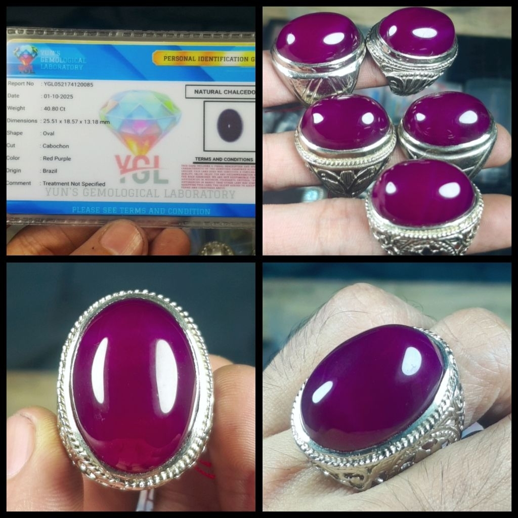 PLUS MEMO JUMBO NATURAL RED PURPLE BARON CARNELIAN BATU AKIK CINCIN PERMATA 03