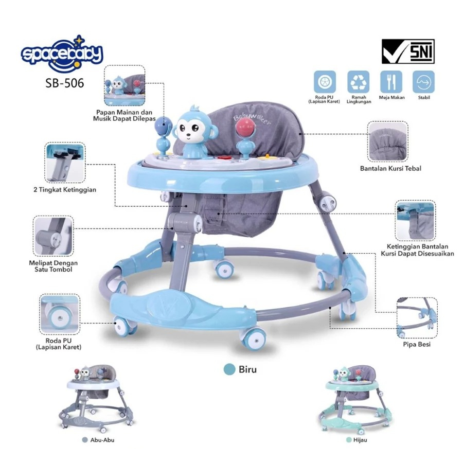 SpaceBaby Baby Walker SB-506 / Apolo Bayi / Baby Walker