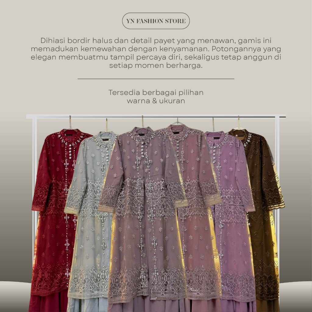 FREE ONGKIR GAMIS PESTA WISUDA BROKAT YN ADR 4 M L XL XXL WARNA MOCCA LIME NAVY PURPLE GAMIS ELEGAN