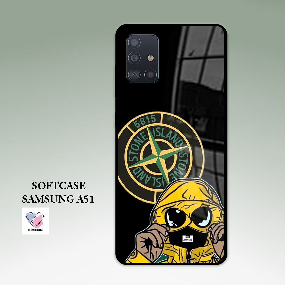 [AR103]  Case Glossy Case | SAMSUNG A51 | CASE KEKINIAN LUCU |  Casing Hp Kilau Motif STONE ISLAND