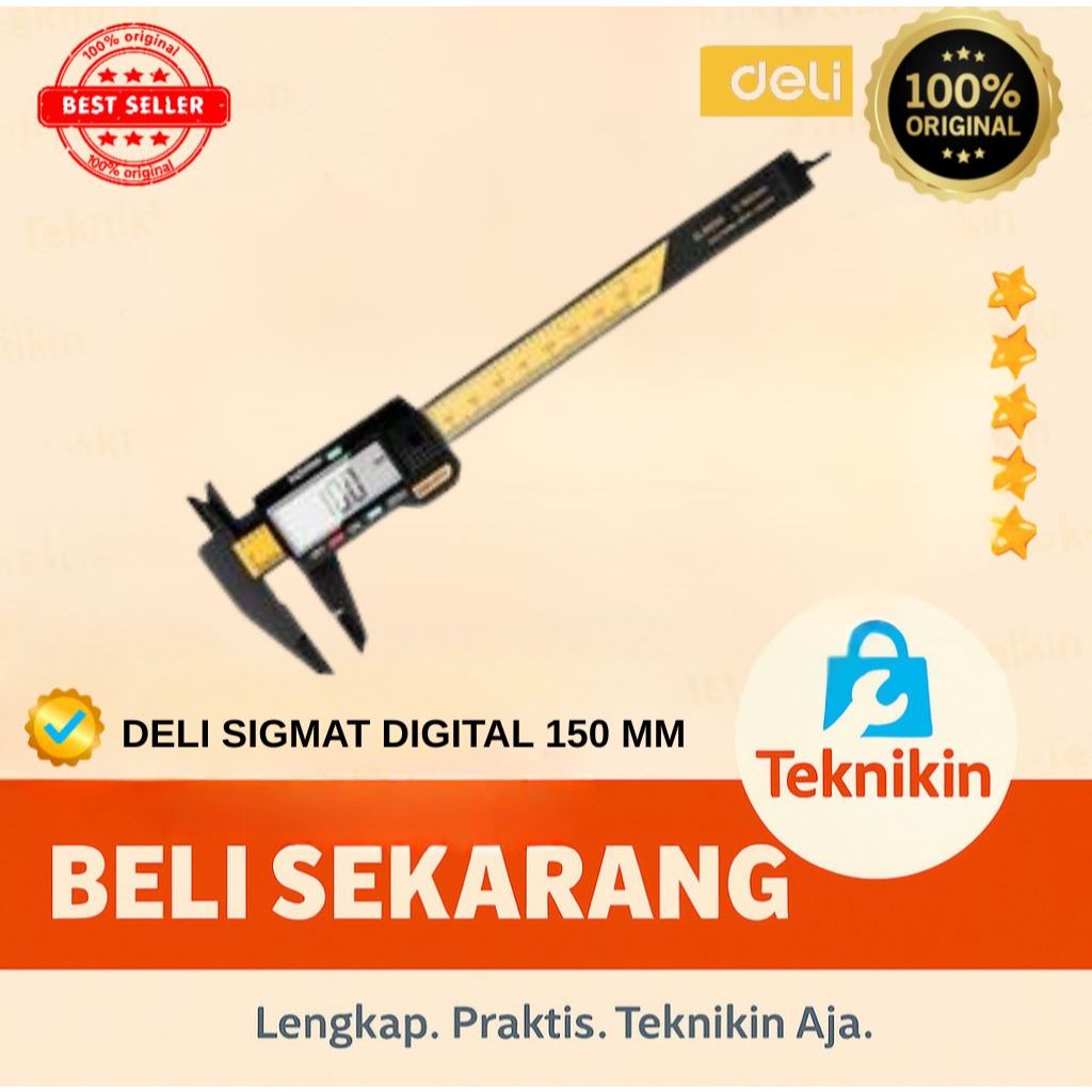 Deli Jangka Sorong Digital Kaliper / Sigmat Verniper Caliper 150 MM