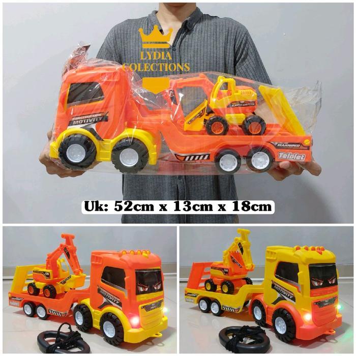 Mainan Truk Trailer Muatan Ukuran Besar Suara Telolet
