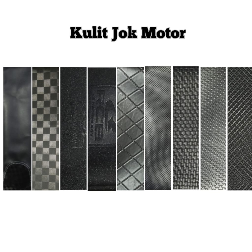 Kulit Jok Motor Hitam 8 Varian Motif Halus & Karbon Kuat, Tidak Mudah Robek – Universal Semua Motor