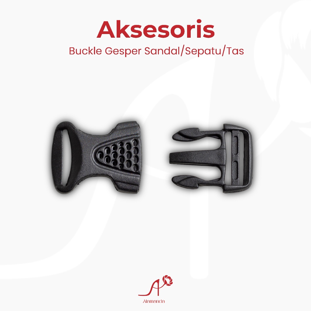 Aksesoris Buckle Kunci Sodok Gesper Bintik Plastik Warna Hitam
