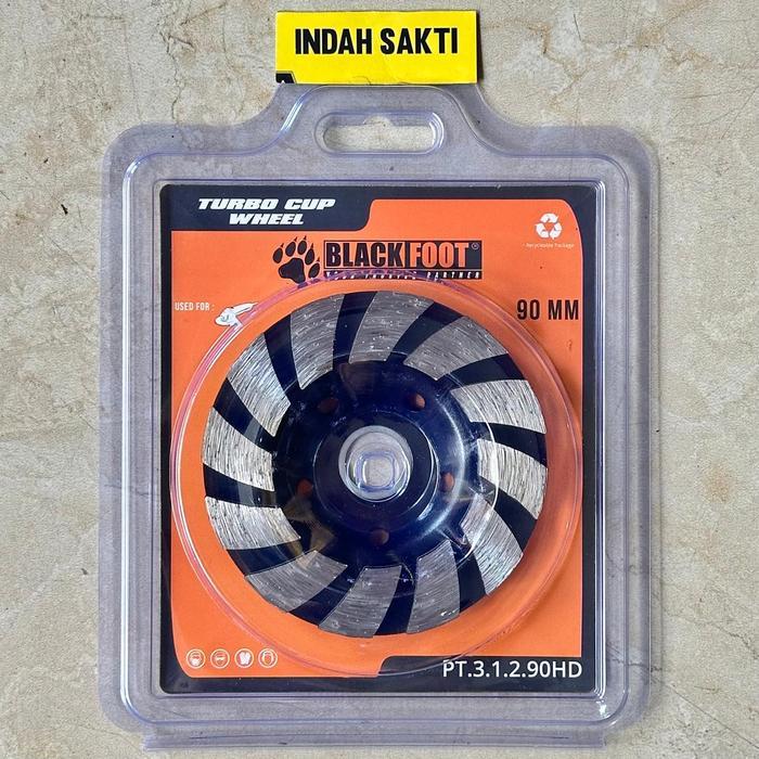 Mata Gerinda Poles Beton / Batu Gerinda Poles Tembok Diamond Cup Wheel 3.5 inch Blackfoot