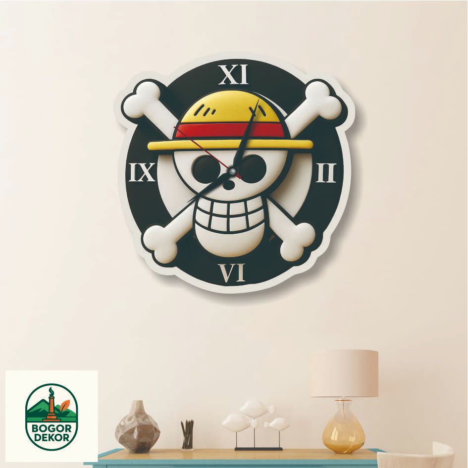 BD02-Hiasan jam dinding Ukir Karakter ONE PIECE Termurah